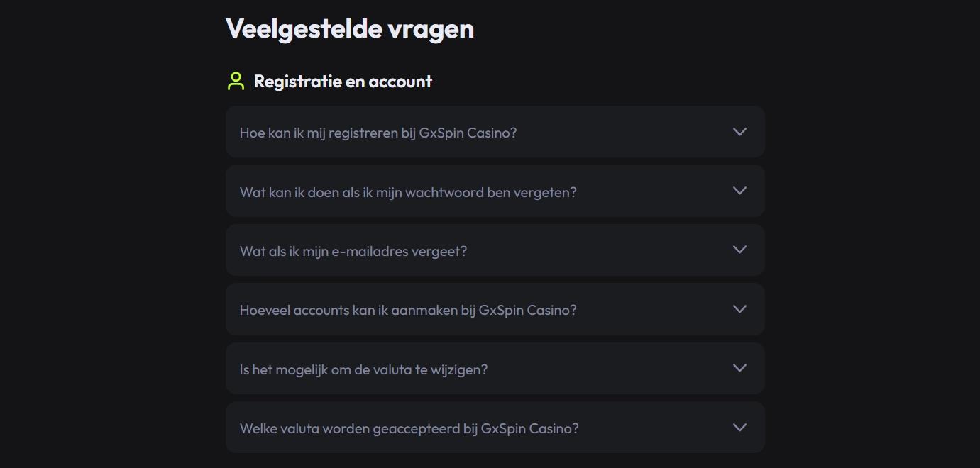 Bekijk de veelgestelde vragen en antwoorden over GXSpin Casino